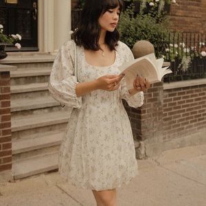 Brock collection x h&m floral print lyocell dress